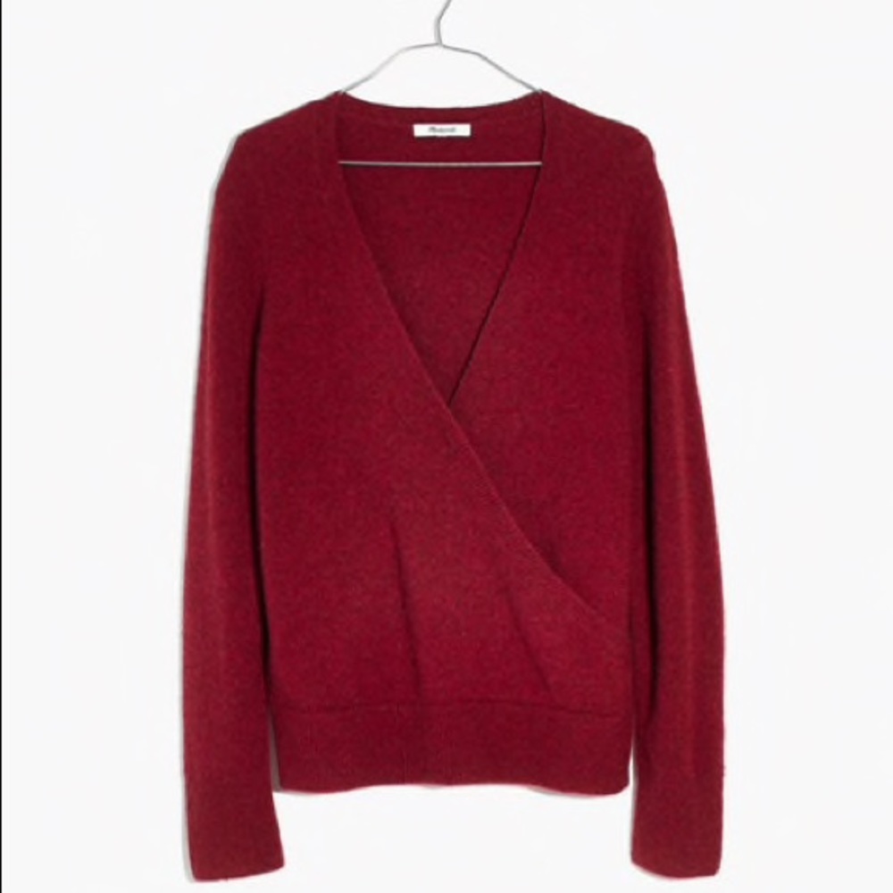 Madewell wrap front pullover sweater